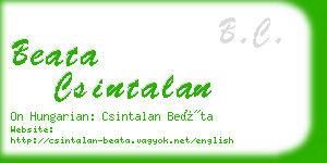 beata csintalan business card